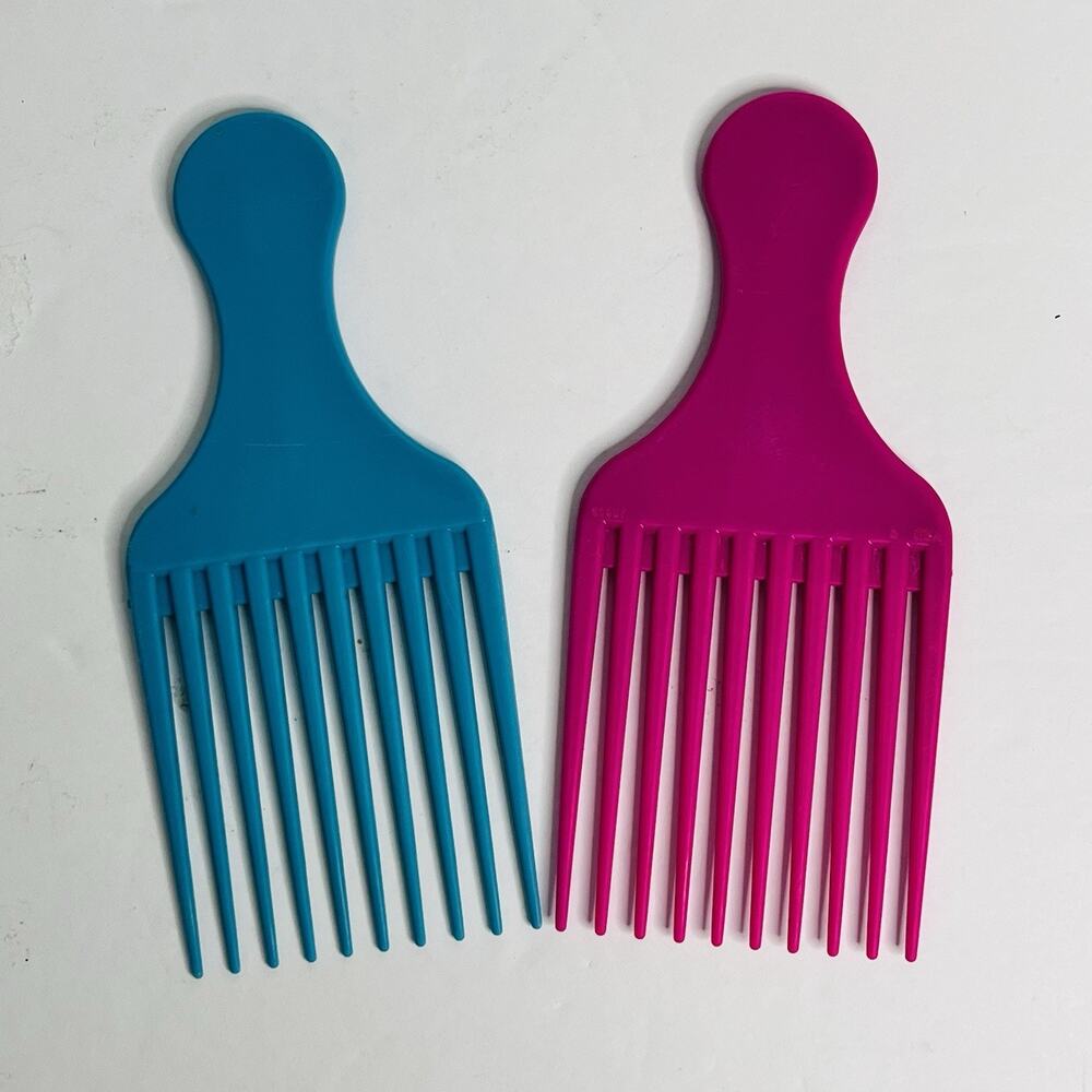 vintage goody hair pick lift comb pink teal solid usa 80s 90s nostalgia props‎